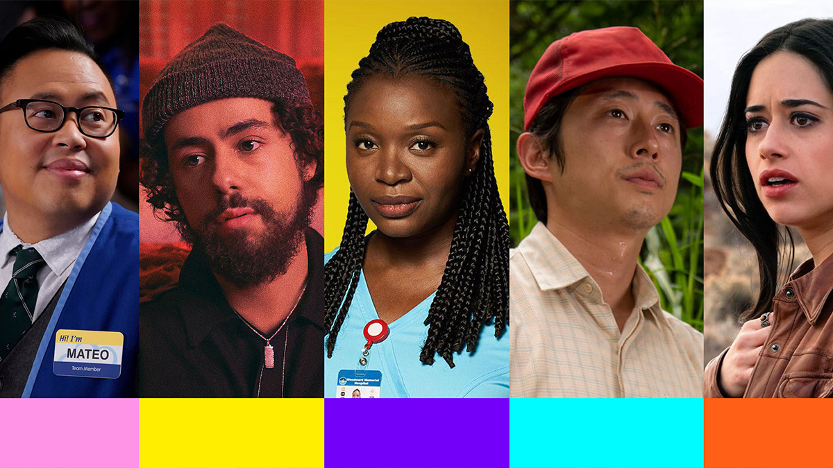 Five immigrant characters of different races from TV and film.