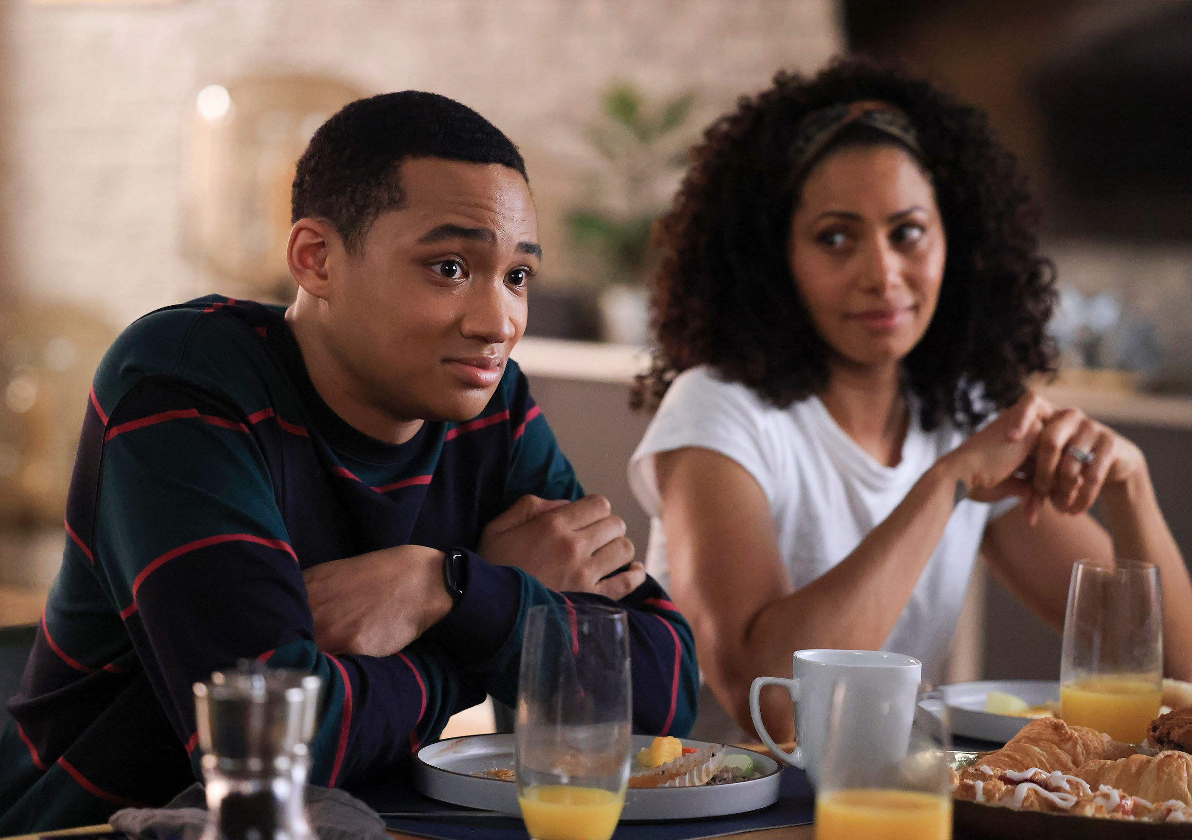 Tyrell and his mom Gina from the show A Million Little Things..